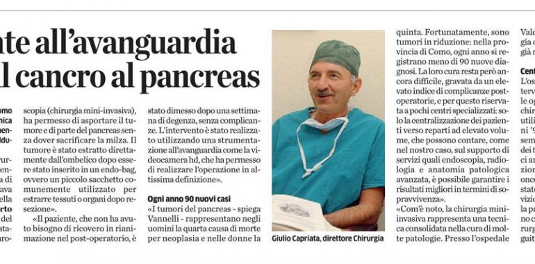 Via Dante all'avanguardia contro il cancro al pancreas